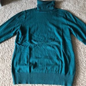 L.L. Bean teal thin turtle neck sweater